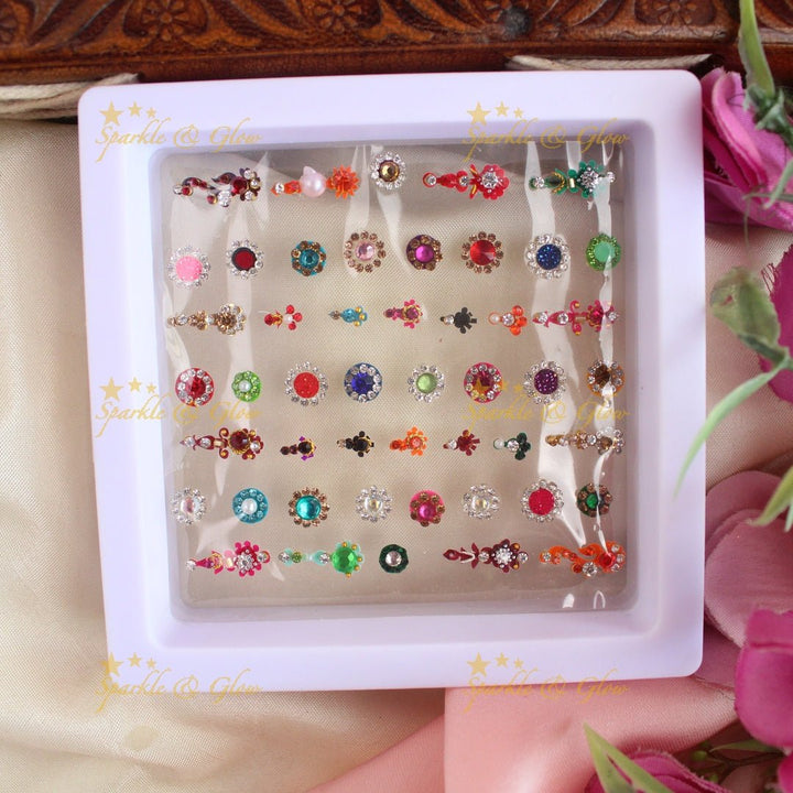 Beautiful Assorted design Bridal Bindi box - Sparkle and Glow - 