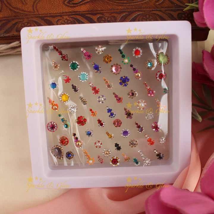 Elegant Stone work Bridal Bindi box with different size - Sparkle and Glow - 