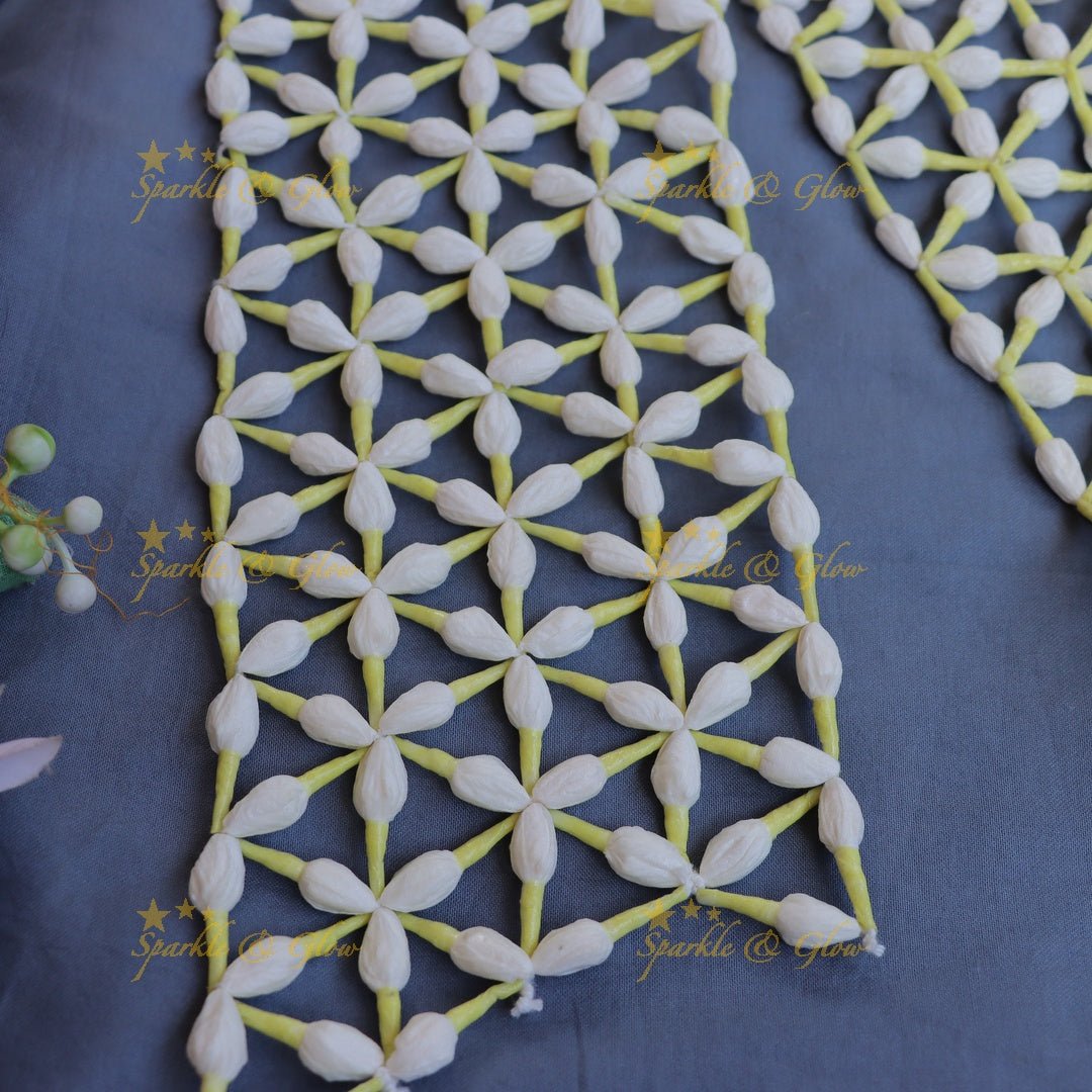 Stunning Real Jasmine look alike Bridal netted Jada, Gajra - Sparkle and Glow - 
