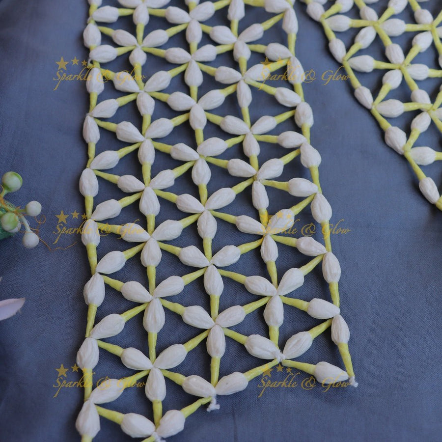 Stunning Real Jasmine look alike Bridal netted Jada, Gajra - Sparkle and Glow - 
