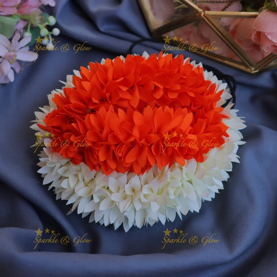 Stunning Handmade artificial flower for Hair bun, garjra - Sparkle and Glow