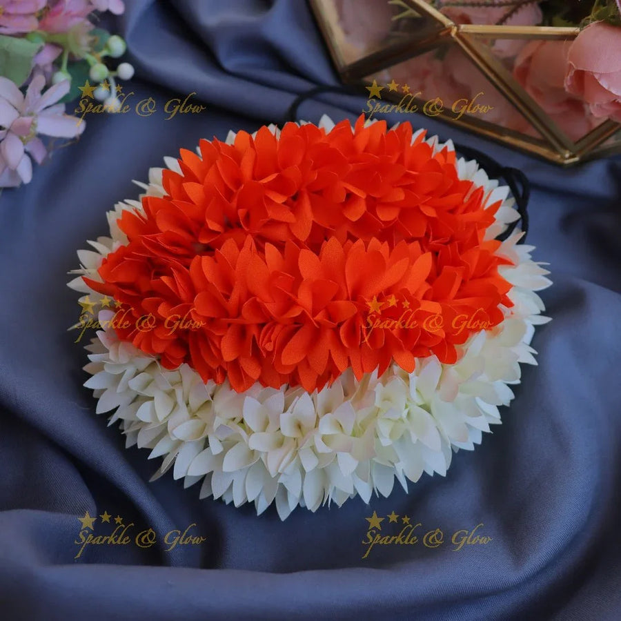 Stunning Handmade artificial flower for Hair bun, garjra - Sparkle and Glow