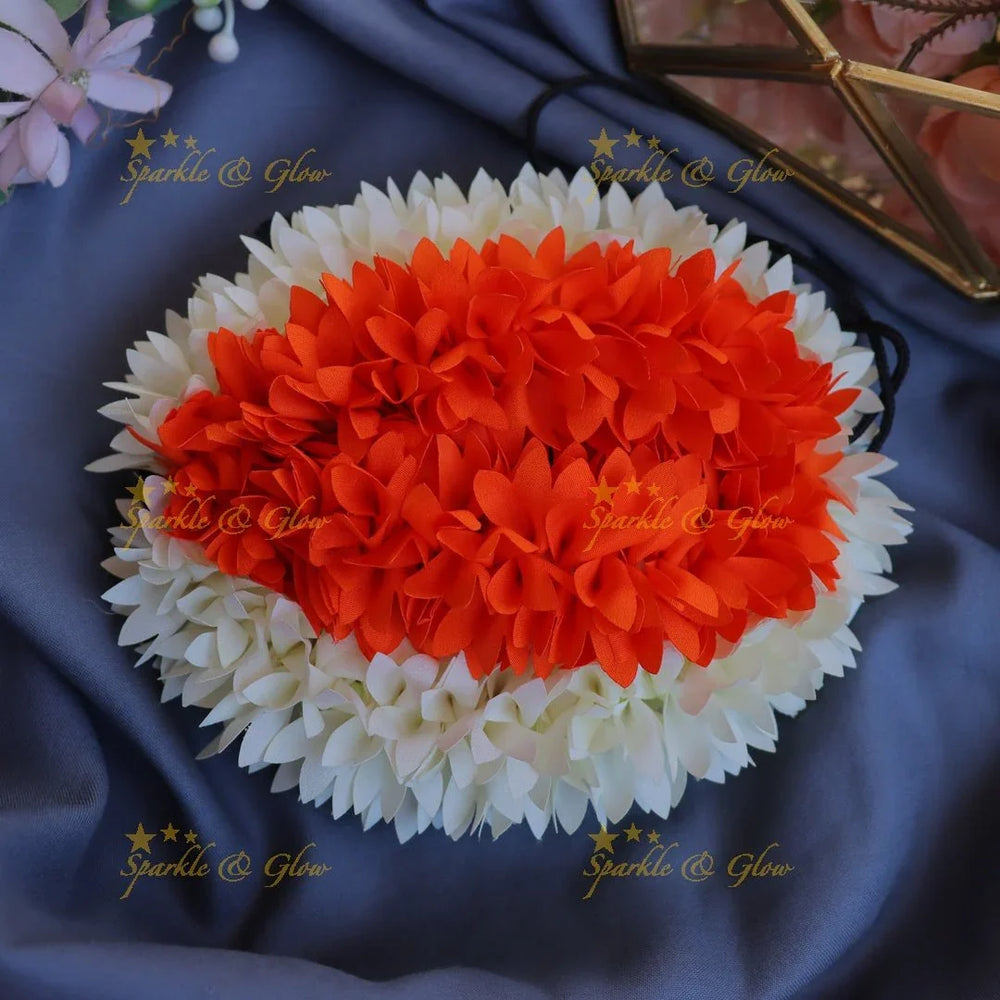 Stunning Handmade artificial flower for Hair bun, garjra - Sparkle and Glow