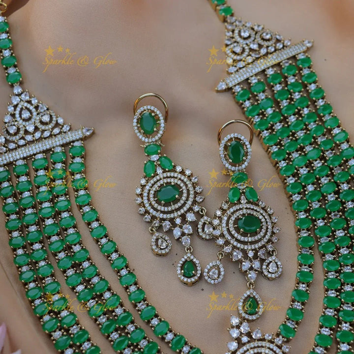 Grand GJ polish Five layered Floral AD Rani Haram - Sparkle and Glow