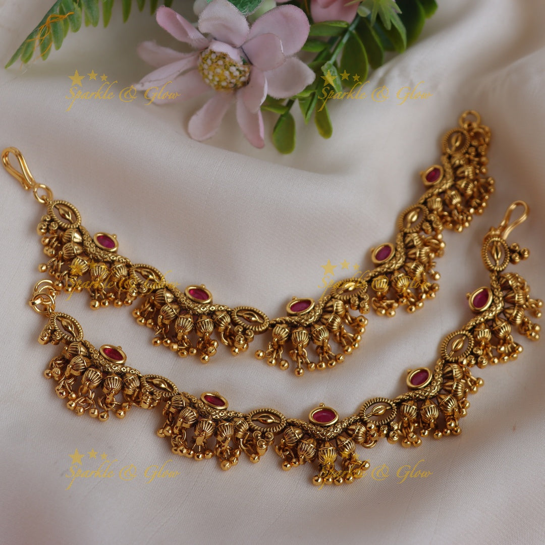 Statement gold alike kundan earchain