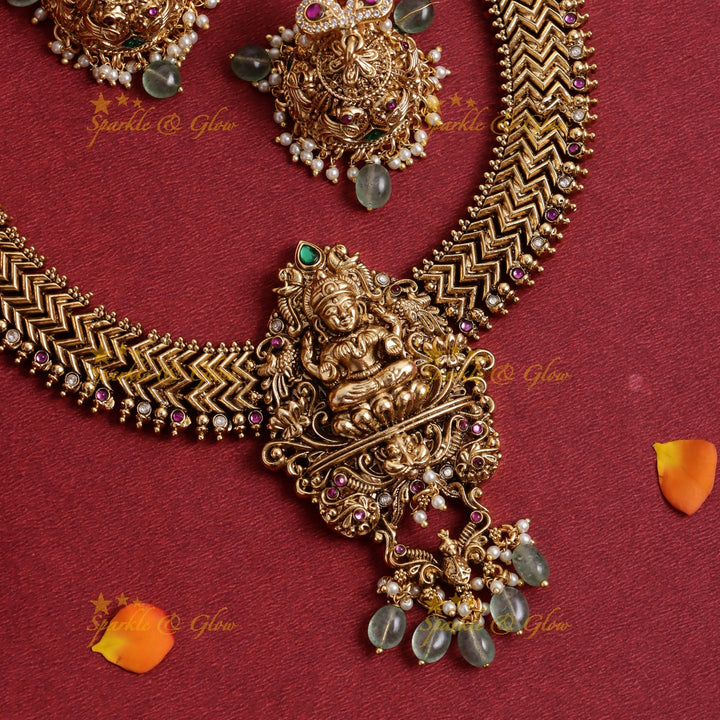 Stunning Jadau Lakshmi Floral short necklace