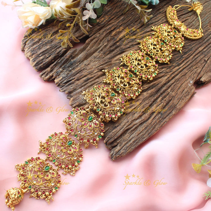 Grand Antique Gold alike Leaf Floral carved Kemp Jadabilla