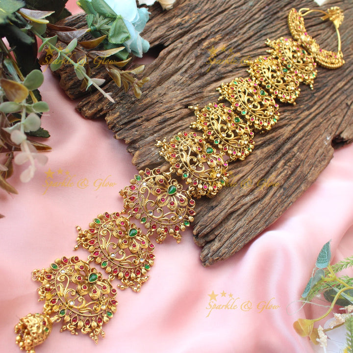 Grand Antique Gold alike Leaf Floral carved Kemp Jadabilla