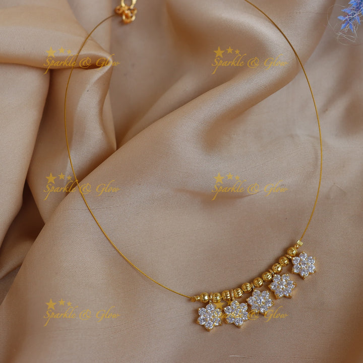 Stunning Floral Double Pendant Invisible Necklace