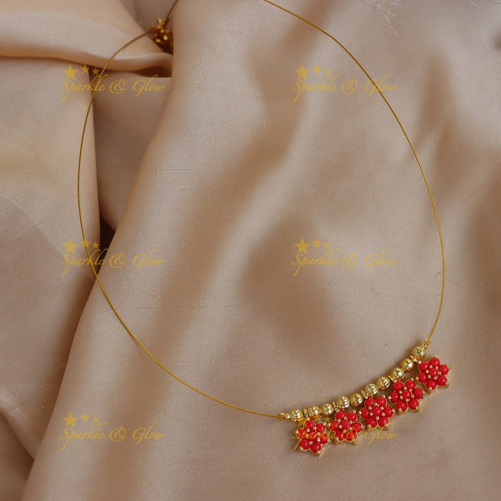 Stunning Floral Double Pendant Invisible Necklace