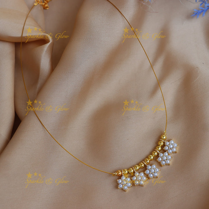 Stunning Floral Double Pendant Invisible Necklace