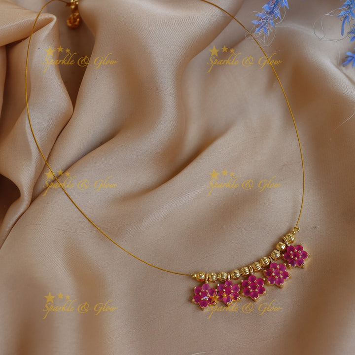 Stunning Floral Double Pendant Invisible Necklace