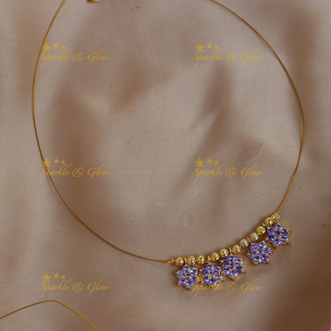 Stunning Floral Double Pendant Invisible Necklace