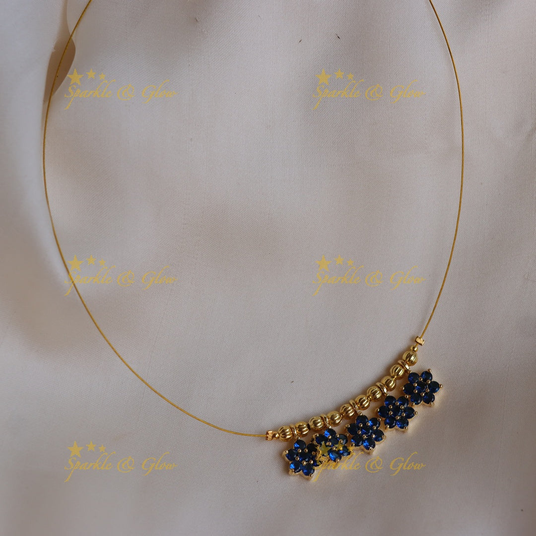 Stunning Floral Double Pendant Invisible Necklace