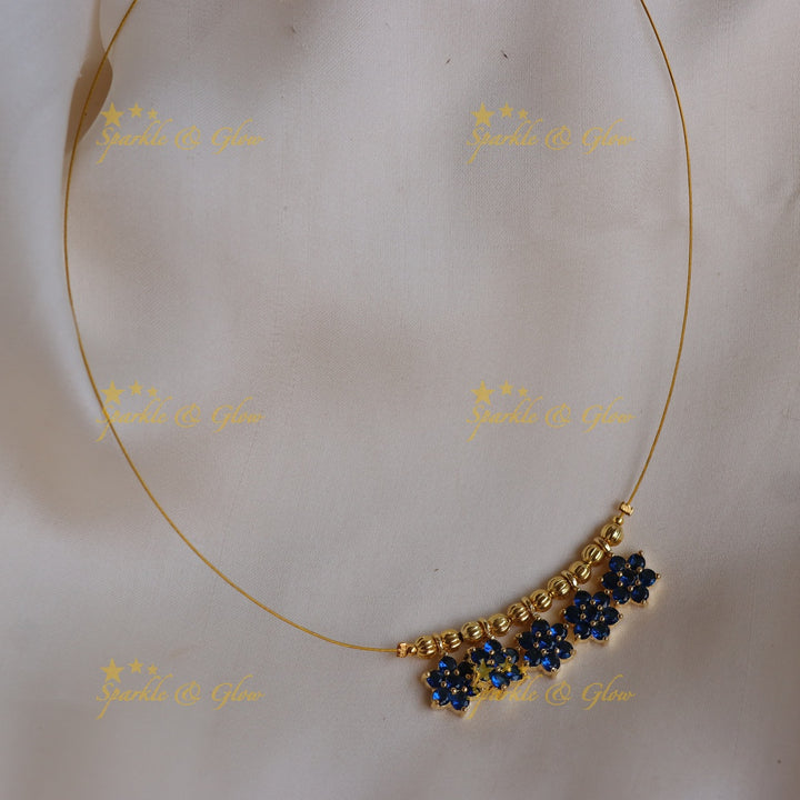 Stunning Floral Double Pendant Invisible Necklace
