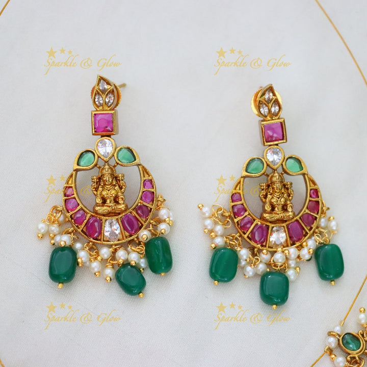 Lakshmi Kemp Invisible Necklace Set - Green Beads