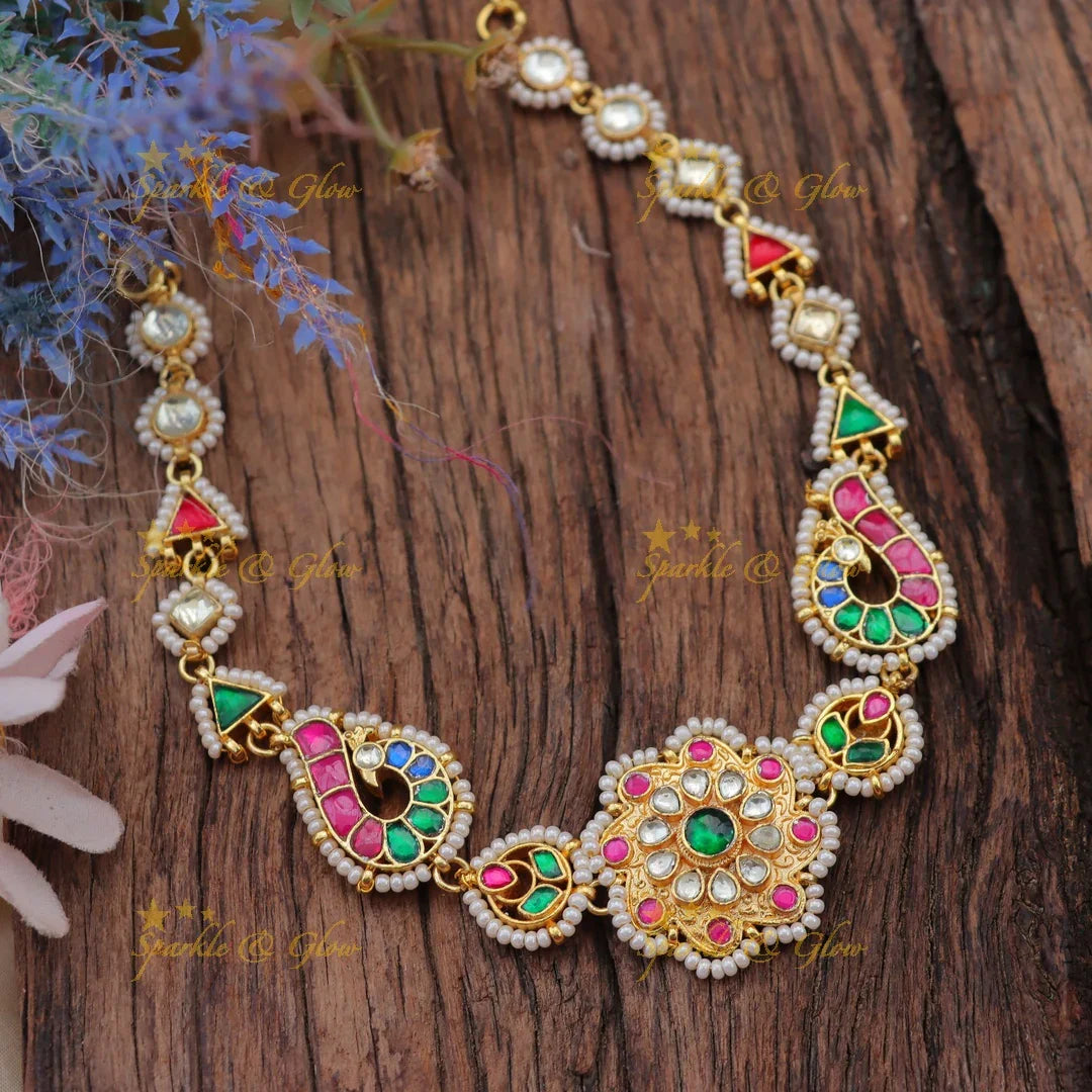 Jadau Kundan Sheeshphool with Peacock and Floral Motifs