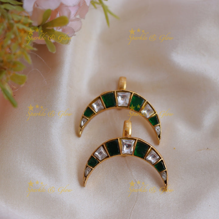 Stunning Jadau Crescent Kundan Bugadi Earrings
