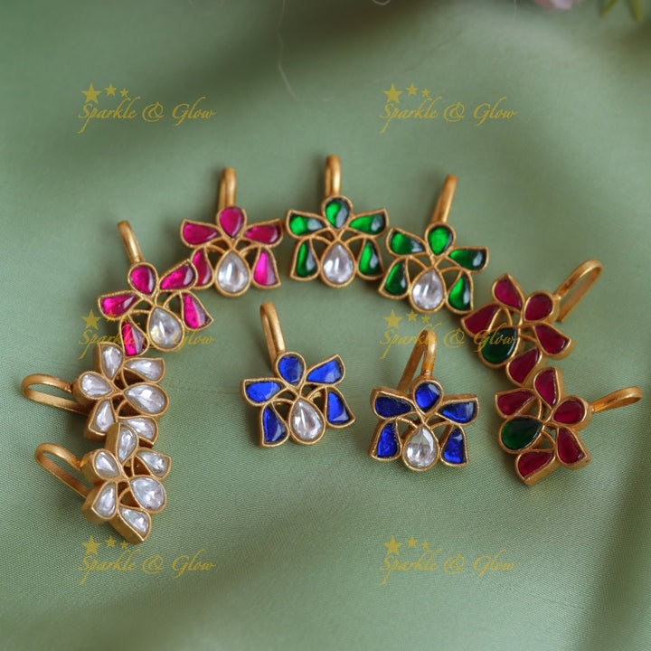 Elegant Jadau Kundan Teardrop Bugadi Earrings