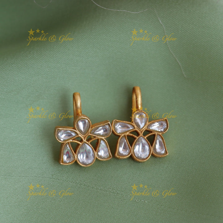 Elegant Jadau Kundan Teardrop Bugadi Earrings