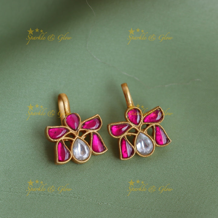 Elegant Jadau Kundan Teardrop Bugadi Earrings