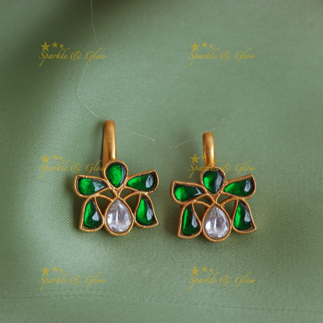 Elegant Jadau Kundan Teardrop Bugadi Earrings
