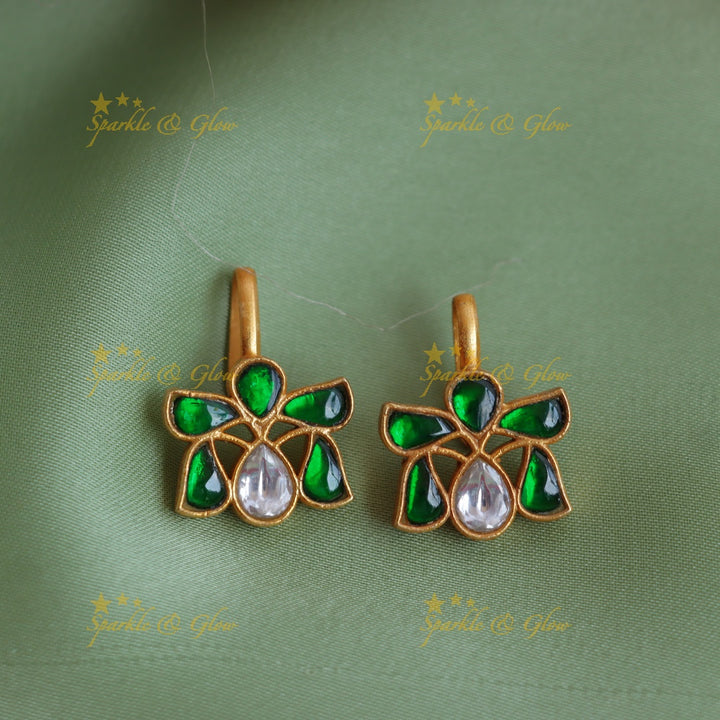 Elegant Jadau Kundan Teardrop Bugadi Earrings