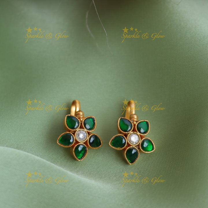 Statement Jadau Kundan Floral Star Bugadi Earrings