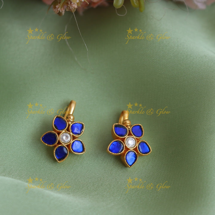 Statement Jadau Kundan Floral Star Bugadi Earrings