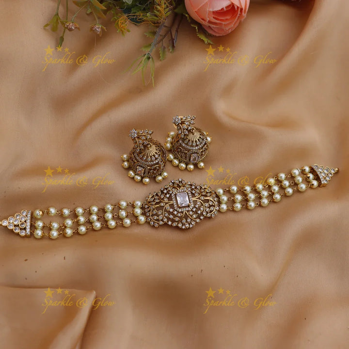 Beautiful premium matt CZ stone choker - Sparkle and Glow