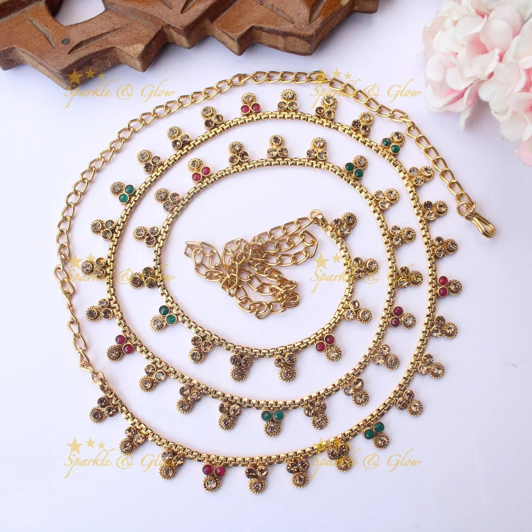 Traditional Floral Thin Hipchain