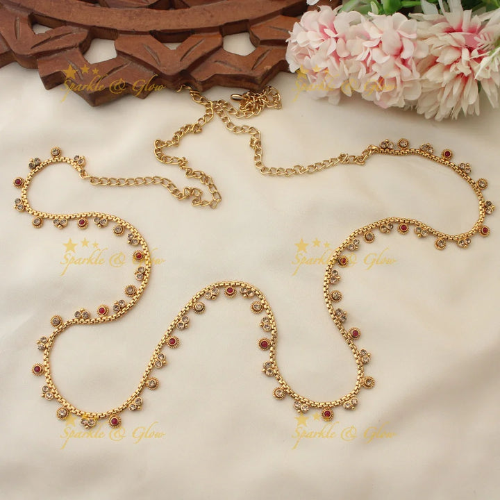 Traditional Floral Thin Hipchain