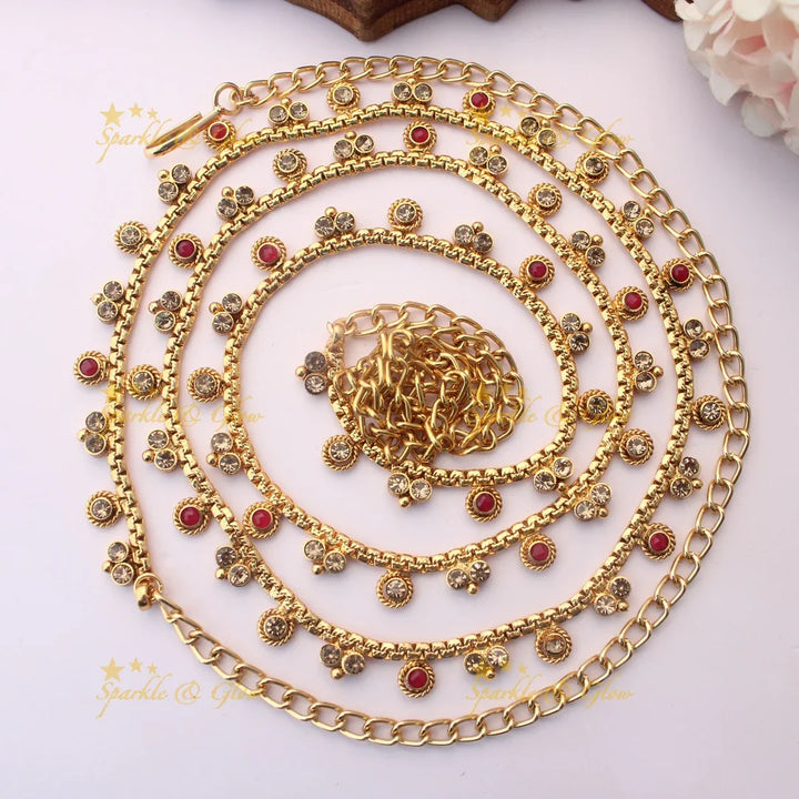 Traditional Floral Thin Hipchain