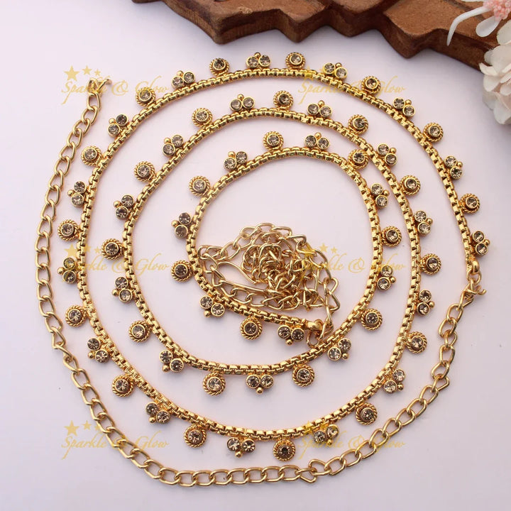 Traditional Floral Thin Hipchain