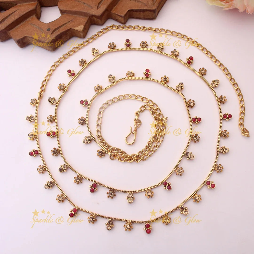 Traditional Dual tone dot design Thin Hipchain