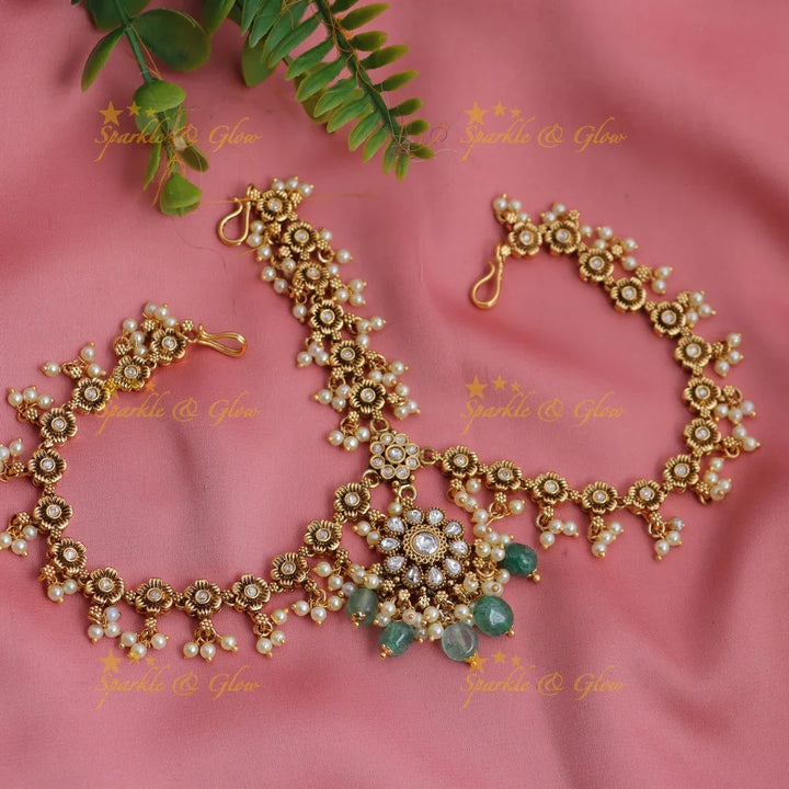 Stunning Kemp Floral Bridal Maang tikka