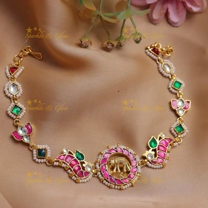 Jadau Kundan Sheeshphool with Elephant Motif