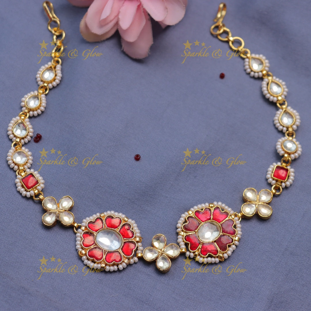 Royal Jadau Kundan Dual tone Floral Sheeshphool