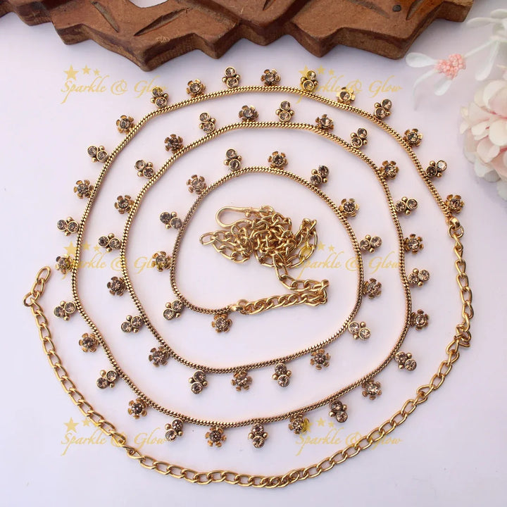 Traditional Dual tone dot design Thin Hipchain