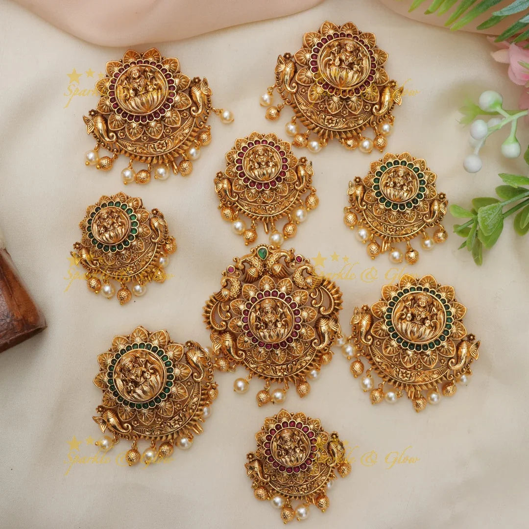 Temple Style Antique Gold Jadabilla Hair Accessories Set