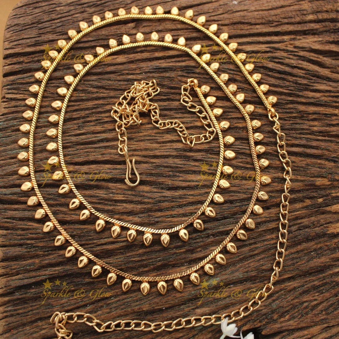 Traditional Gold alike Hipchain with Teardrop Danglers