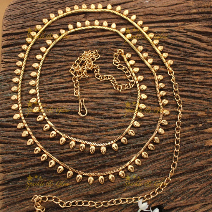 Traditional Gold alike Hipchain with Teardrop Danglers