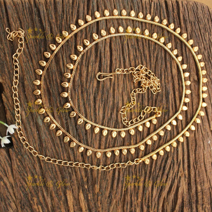 Traditional Gold alike Hipchain with Teardrop Danglers
