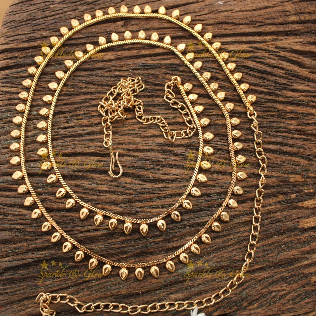 Traditional Gold alike Hipchain with Teardrop Danglers