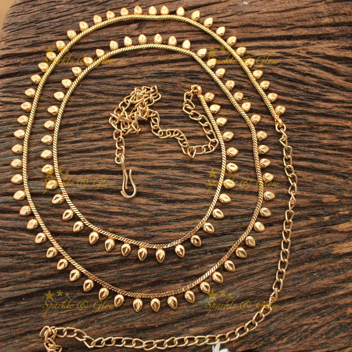 Traditional Gold alike Hipchain with Teardrop Danglers