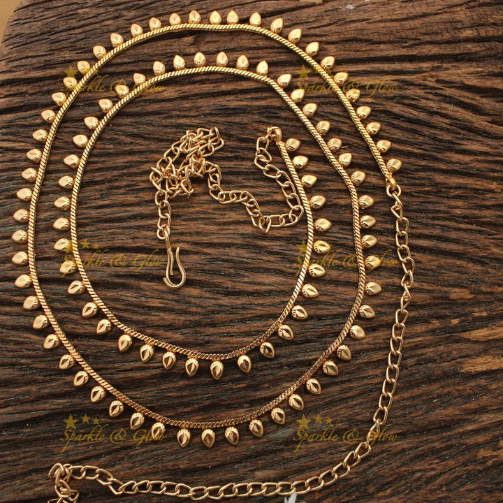 Traditional Gold alike Hipchain with Teardrop Danglers