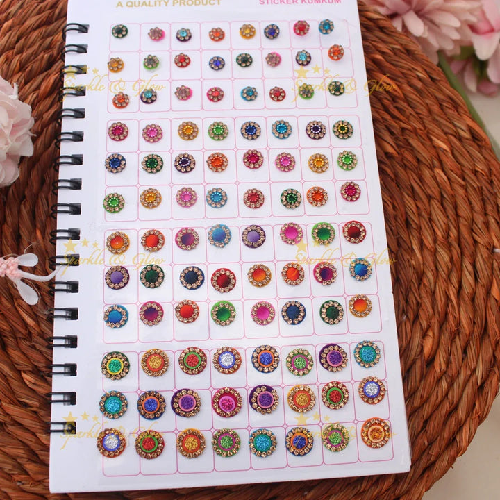 Navya Suhag Round Bindi Book with Assorted Colors and Stones