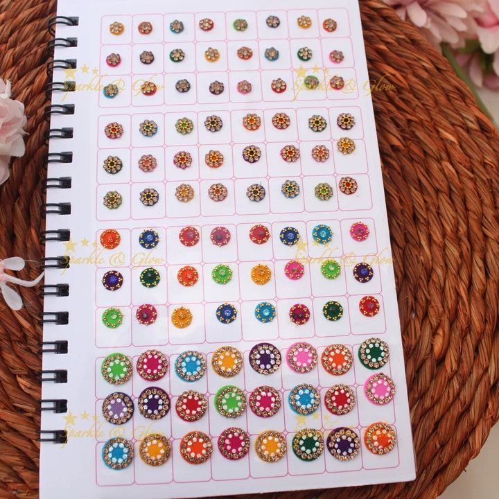 Navya Suhag Round Bindi Book with Assorted Colors and Stones