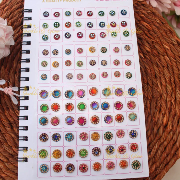 Navya Suhag Round Bindi Book with Assorted Colors and Stones