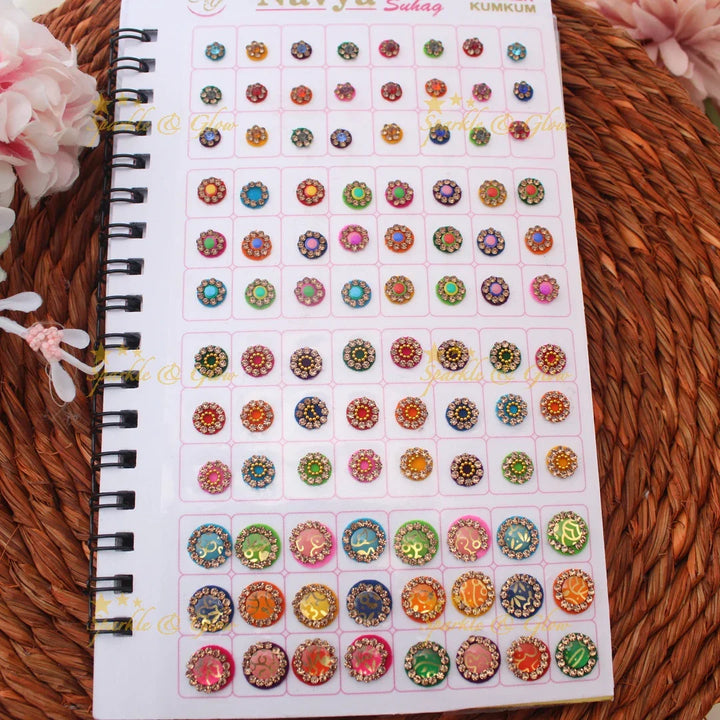 Navya Suhag Round Bindi Book with Assorted Colors and Stones